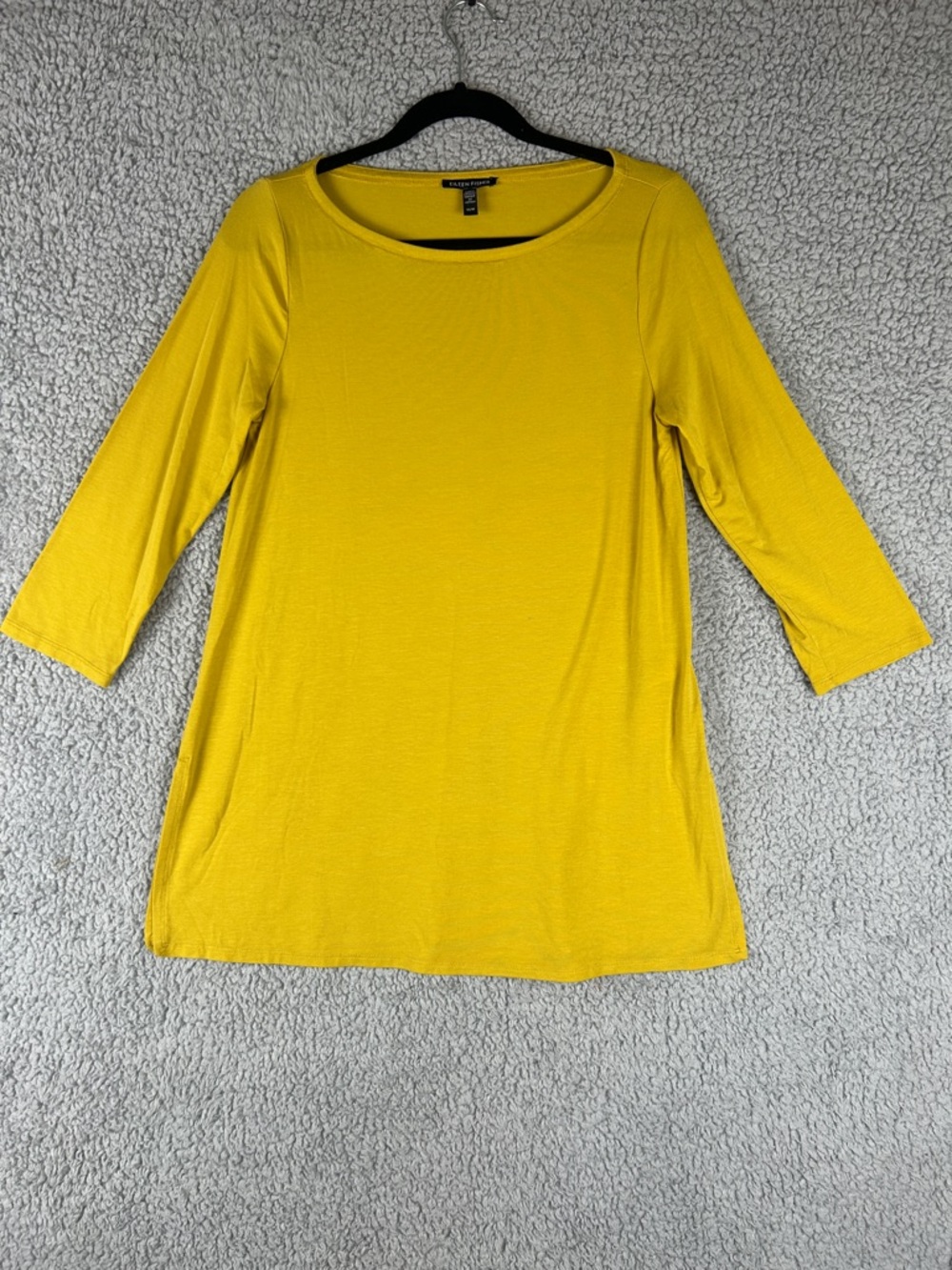 Eileen Fisher Oversized Yellow 3/4 Sleeve Top Tunic Size XS